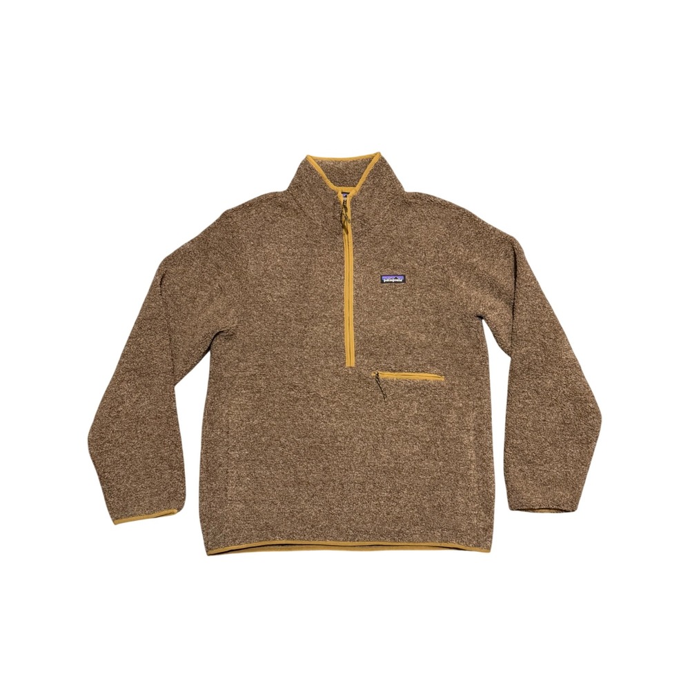 Patagonia Woolyester Fleece Quarter Zip Pullover Brown Mens Medium 22930 FA21